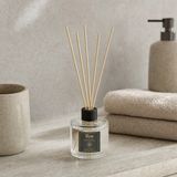 Rem Home Beyaz Sabun 100 ml Bambu Çubuklu Oda Kokusu – Silindir Oval Yuvarlak Cam Şişe