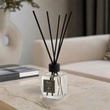 Rem Home Beyaz Sabun 100 ml Fiber Çubuklu Oda Kokusu – Elmas Model Cam Şişe