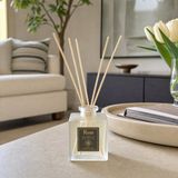 Rem Home Portakal Çiçeği 200 ml Bambu Çubuklu Oda Kokusu – Buzlu Kare Cam Şişe - 4'li Set