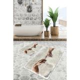 Rem Home Remhome 2'li Set Adem'in Yaratılışı Yağlıboya Motifli Tablo Desenli Vintage Sade Şık 2'li Banyo Paspas Takım Takım Banyo Paspası