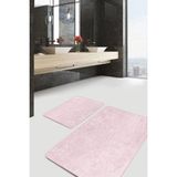 Rem Home Remhome 2'li Set Düz Renk Pembe 2'li Banyo & Mutfak Paspas Takımı Takım Banyo Paspası - Pembe - Mor