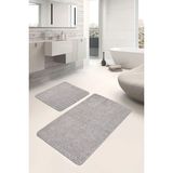 Rem Home Remhome 2'li Set Düz Zeminde Modern Motifli Halı Desenli Floral Vintage 2'li Banyo & Mutfak Paspas Takımı Takım Banyo Paspası - Kahverengi