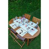 Rem Home Remhome 4+1 Kumlama Zemin Çiçek Saksıları Özel Tasarım Amerikan Servis & Runner Seti - 35 x 45 - Renkli