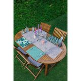Rem Home Remhome 4+1 Mavi & Pembe Renkli Amerikan Servis & Runner Seti - 35 x 45