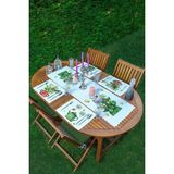 Rem Home Remhome 4+1 Renkli Sevimli Saksılar Içinde Çiçek Tasarımlı Amerikan Servis & Runner Seti - 35 x 45
