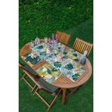 Rem Home Remhome 4+1 Renkli Yaprak Tasarımlı Amerikan Servis & Runner Seti - 35 x 45
