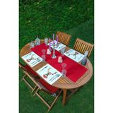 Rem Home Remhome 4+1 Yılbaşı Kırmızı & Geyik Tasarımlı Amerikan Servis & Runner Seti - 35 x 45 - Renkli