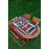 Rem Home Remhome 4+1 Yılbaşı Temalı Geyik Motifli Amerikan Servis & Runner Seti - 35 x 45 - Renkli