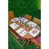 Rem Home Remhome 6'lı Çiçek & Şeker Tasarımlı Amerikan Servis Seti - 35 x 45 - Renkli