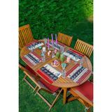 Rem Home Remhome 6'lı Kanaviçe Motifli Özel Tasarım Amerikan Servis Seti - 35 x 45 - Renkli