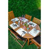 Rem Home Remhome 6'lı Karakalem Ağaç Tasarımlı Amerikan Servis Seti - 35 x 45 - Renkli