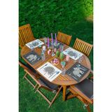 Rem Home Remhome 6'lı Karakalem Etnik Fil Motifli Tropik Yaprak Tasarımlı Sunum Altlığı - Amerikan Servis Seti - 35 x 45 - Renkli