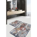 Rem Home Remhome Antika Zeminde Eskitme Motifli Yöresel Eskitme Motifli Avangarde 2'li Banyo & Mutfak Paspas Takımı Takım Banyo Paspası - Çok Renkli - 2'li Set