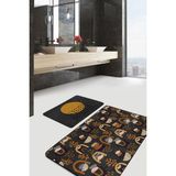 Rem Home Remhome Bohem Motifli Etnik Tasarımlı 2'li Banyo Paspas Takımı & Mutfak Paspas Seti Takım Banyo Paspası - Renkli - 2'li Set