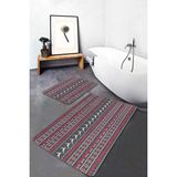 Rem Home Remhome Kanaviçe Motifli Geyik Yılbaşı Temalı 2'li Kaymaz Tabanlı Banyo & Mutfak Paspas Takımı Takım Banyo Paspası - Renkli - 2'li Set