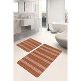 Rem Home Remhome Kiremit Zeminde Iskandinav Motifli Geometrik Geometrik Etnik Motifler 2'li Banyo Mutfak Paspas Takım Takım Banyo Paspası - Kahverengi - 2'li Set