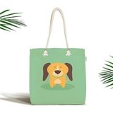 Rem Home Remhome Köpek Desenli Dijital Baskılı Modern Fermuarlı Omuz - Plaj Çantası Omuz Çantası - 45 x 50 x 7 cm - Renkli