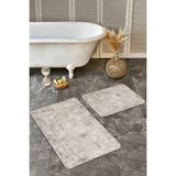 Rem Home Remhome Krem - Ekru Zeminde Kilim Motifli Antik Eskitme Motifli Avangarde 2'li Banyo & Mutfak Paspas Takımı Takım Banyo Paspası - Kahverengi - 2'li Set