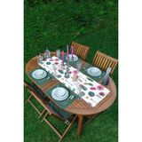 Rem Home Remhome Kuş Tüyü Motifli Çöl Bitkisi Desenli Dijital Baskılı 1 Runner & 4 Adet Yeşil Renkli Amerikan Servis - 35 x 45