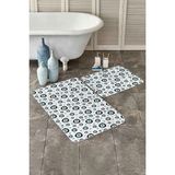 Rem Home Remhome Nazar Boncuklı Dijital Baskılı 2'li Kaymaz Tabanlı Banyo & Mutfak Paspas Takımı Takım Banyo Paspası - Renkli - 2'li Set