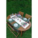 Rem Home Remhome Ok Motifli Çöl Bitkisi Desenli 1 Adet Runner & 4 Adet Yeşil Renkli Amerikan Servis - 35 x 45