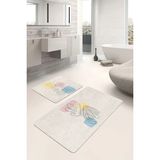 Rem Home Remhome Onedraw Motifli Dijital Baskılı Özel Tasarım 2'li Kaymaz Tabanlı Banyo & Mutfak Paspas Takımı Takım Banyo Paspası - Renkli - 2'li Set