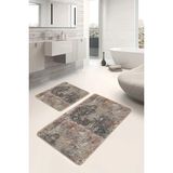 Rem Home Remhome Otantik Zeminde Geleneksel Motifli Antik Vintage Eskitme Motifli 2'li Banyo & Mutfak Paspas Takımı Takım Banyo Paspası - 2'li Set