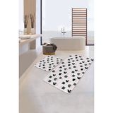 Rem Home Remhome Puantiye Zeminli Kaktüs Motifli Dijital Baskılı 2'li Kaymaz Tabanlı Banyo & Mutfak Paspas Takımı Takım Banyo Paspası - Renkli - 2'li Set