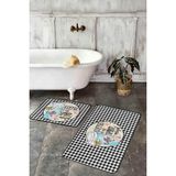 Rem Home Remhome Siyah Beyaz Ekose Motifli 2'li Mutfak Paspas Takımı Takım Banyo Paspası - Renkli - 2'li Set