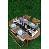 Rem Home Remhome Siyah Kar Taneli Zemin Hediye Paketleri Desenli 1 Adet Runner & 4 Adet Gri Renkli Amerikan Servis - 35 x 45