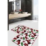 Rem Home Remhome Yılbaşı Ekose Çorap Tasarımlı 2'li Mutfak Paspas Takımı & Banyo Paspas Seti Takım Banyo Paspası - Renkli - 2'li Set