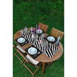 Rem Home Remhome Zebra Derisi Desenli Dijital Baskılı Modern 1 Adet Runner & 4 Adet Siyah Renkli Amerikan Servis - 35 x 45