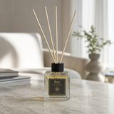 Rem Home Sandal Vanilya 100 ml Bambu Çubuklu Oda Kokusu – Kare Cam Şişe - 2'li Set