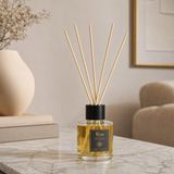 Rem Home Sandal Vanilya 100 ml Bambu Çubuklu Oda Kokusu – Silindir Oval Yuvarlak Cam Şişe - 2'li Set