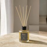 Rem Home Sandal Vanilya 150 ml Bambu Çubuklu Oda Kokusu – Yuvarlak Silindir Cam Şişe - 3'li Set