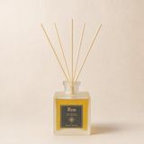 Rem Home Sandal Vanilya 200 ml Bambu Çubuklu Oda Kokusu – Buzlu Kare Cam Şişe