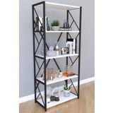 Remaks 5 Raflı Metal Kitaplık 160 Cm- Beyaz