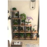 Remaks Artemis Çok Katlı Basamak Saksılık Çiçeklik Standı | Dekoratif Modüler Bitki Rafı-Meşe