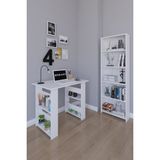 Remaks Arzu Çalışma Masası - Beyaz , 5 Raflı Kitaplık - Beyaz - Y: 75 cm D: 60 cm G: 90 cm