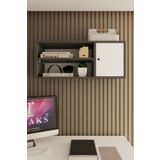 Remaks Bole 90 cm Çok Amaçlı Ofis Evrak Üst dolabı Antrasit - Beyaz Üst Modül