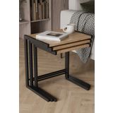 Remaks Bronte 3 lü Zigon Sehpa, Metal Zigon Sehpa Atlantik Çam