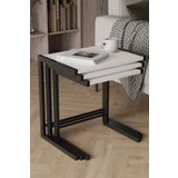 Remaks Bronte 3 Lü Zigon Sehpa, Metal Zigon Sehpa Beyaz