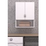 Remaks Esila Makina Üstü Dolap, Banyo Dolabı, Çamaşır Dolabı, Havlu Dolabı, Kapaklı Dolap - Beyaz