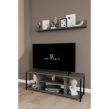 Remaks Jolie 120 Cm Metal Tv Sehpası Raflı Tv Ünitesi Televizyon Sehpası Antrasit