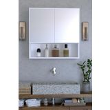 Remaks Life Aynalı Çok Amaçlı Aynalı Raflı Banyo Dolabı - Beyaz