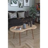 Remaks Londra Orta Sehpa Oval Şekil Ağaç Malzeme Beyaz Renk 91x46 cm Modern Tasarım - Meşe