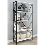 Remaks OPTİMUS Metal Kitaplık 5 Raflı Çok Amaçlı Dosya Kitap Rafı Ofis Salon Raf 150 Cm BEYAZ