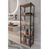 Remaks Orno Çok Amaçlı Banyo Dolabı 5 Raflı Meşe Tasarımlı Dayanıklı Malzeme ile Modern Görünüm
