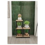 Remaks Thor Çok Katlı Basamak Saksılık Çiçeklik Standı | Dekoratif Modüler Bitki Rafı-Meşe