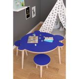 Remaks Yuvarlak Yaz Sil Yüzey Çocuk Masa Sandalye Takımı 1 Aktivite Oyun Masası 2 Sandalye - Mavi